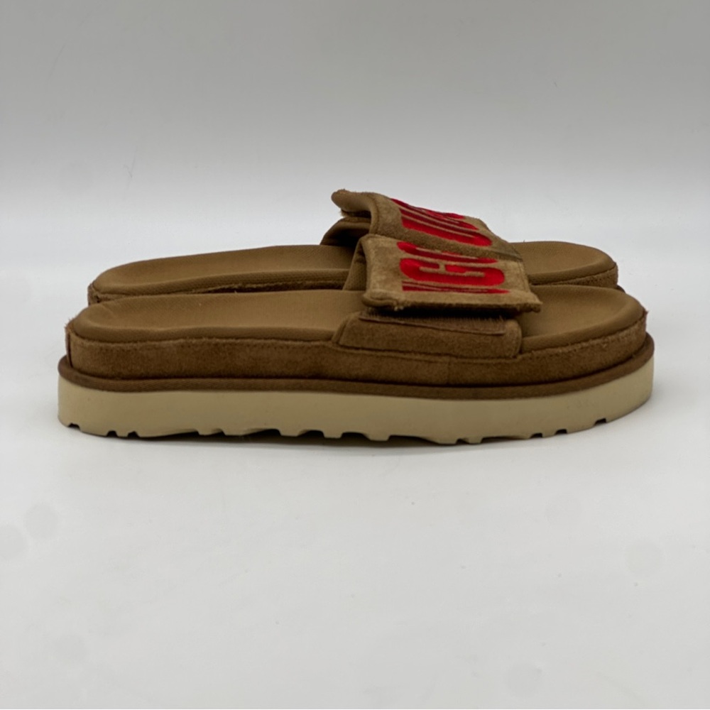UGG Laton Suede Logo Slides. Size 7